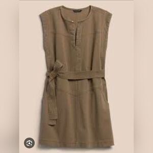 Olive Green Belted Dress